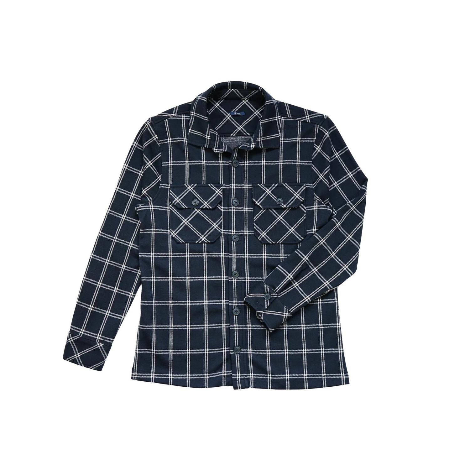 Vienna Button Up Hemd in Marine Plaid