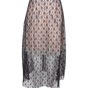 Stella McCartney Knee Length Lace Rock aus schwarzer Seide 7703694966844