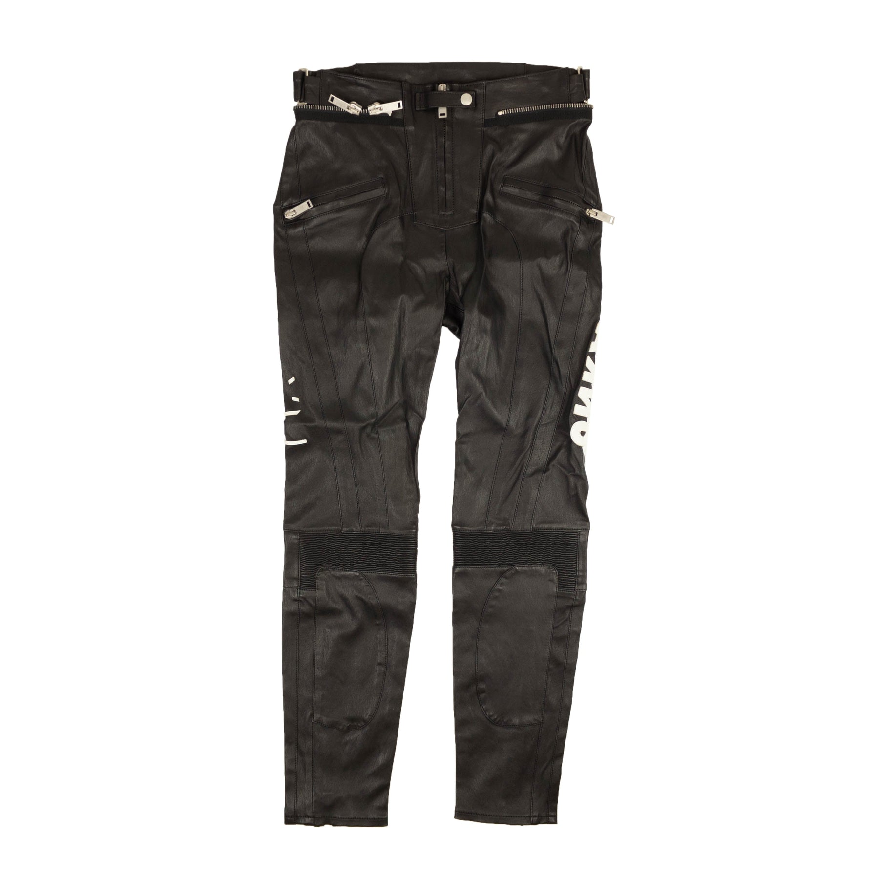 Unravel Project Skinny-Hose aus Leder mit Logo – Schwarz