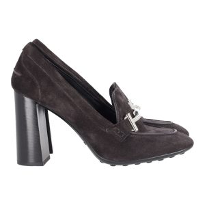 Tod’s-Loafer mit Absatz aus schwarzem Wildleder
