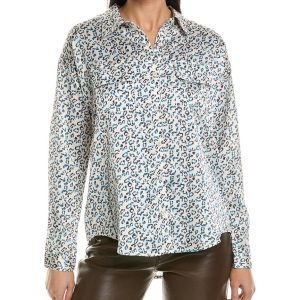 FATE mit Knopfleiste-Hemd aus Satin mit Animal-Print