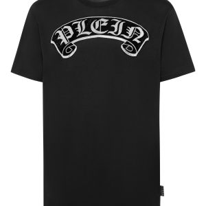 T-Shirt rund Hals ss Steine Gothic Plein mit Kristallen