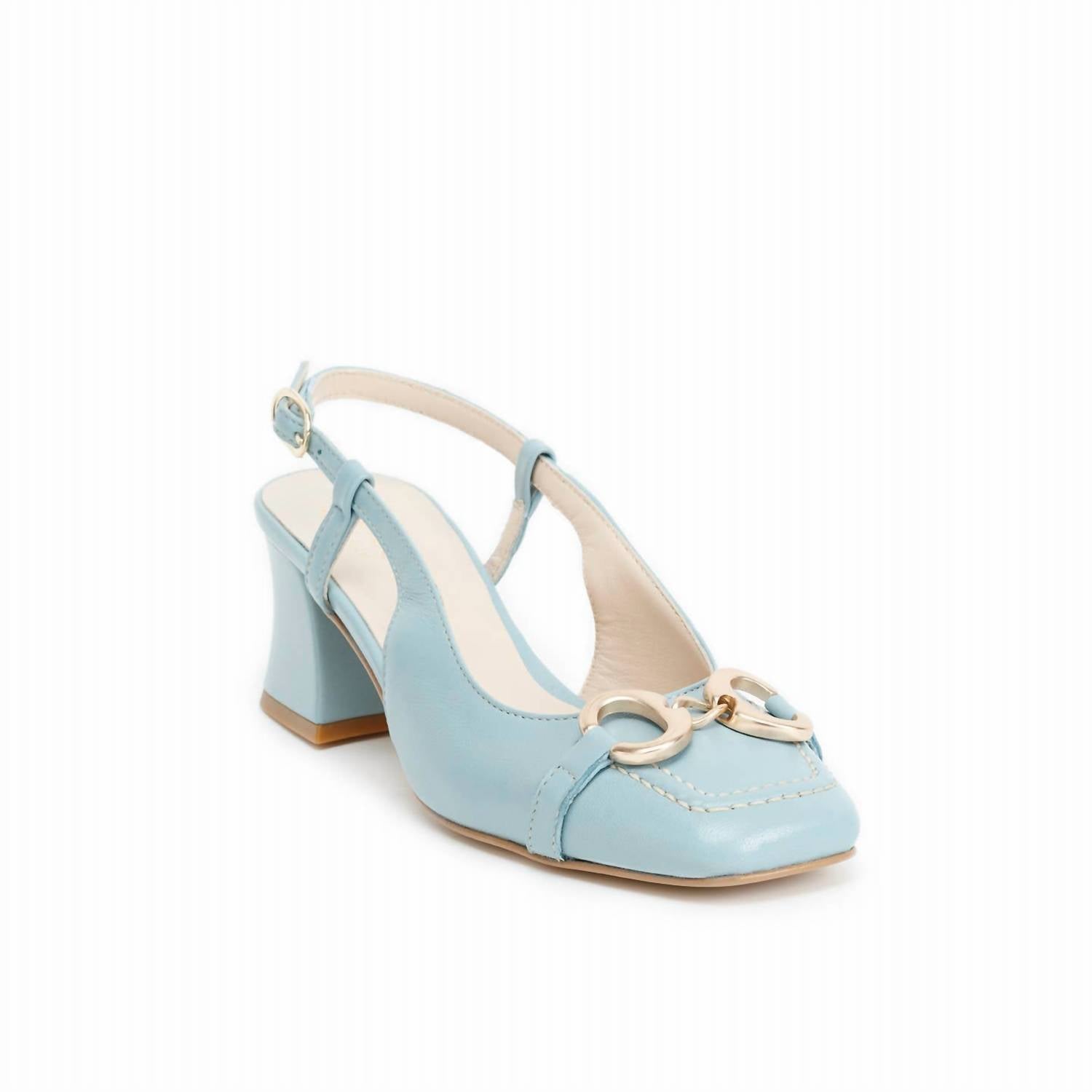 Damen casoria mit Ferseriemen Maultiere in Pulver blau 7832125964348