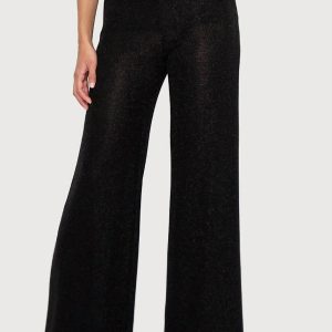 Shimmer Wide Leg Hose in schwarz