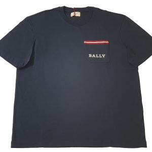 Bally 6233731 Herren Marine blau 100% Baumwolle Tasche T-Shirt 7706098761788