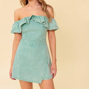 YOURS TO KEEP Marineblau gewebt Jumpsuit