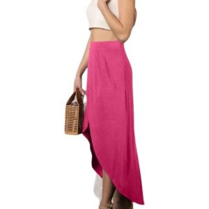 Hi low offen vor maxi rock in fuchsia 7766648422460