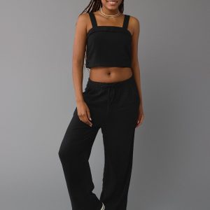 AE Leinen-Bleder-Pull-on Weitbeinhose 7678397186108