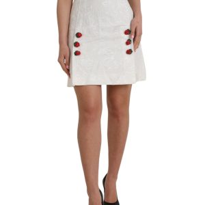 Dolce & Gabbana blumige Brokat verziert Mini-Damen-Rock 7676716908604