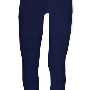 Damen texturierte Capri hoher Bund Leggings in Blau