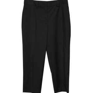 Acne Studios Straight Leg Cropped Hose aus schwarzem Wollgemisch 7766508404796