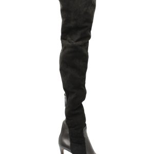 Aquazzura All I Need 105 Over-the-Knee High-Heel Stiefel in schwarz Veloursleder 7703698243644