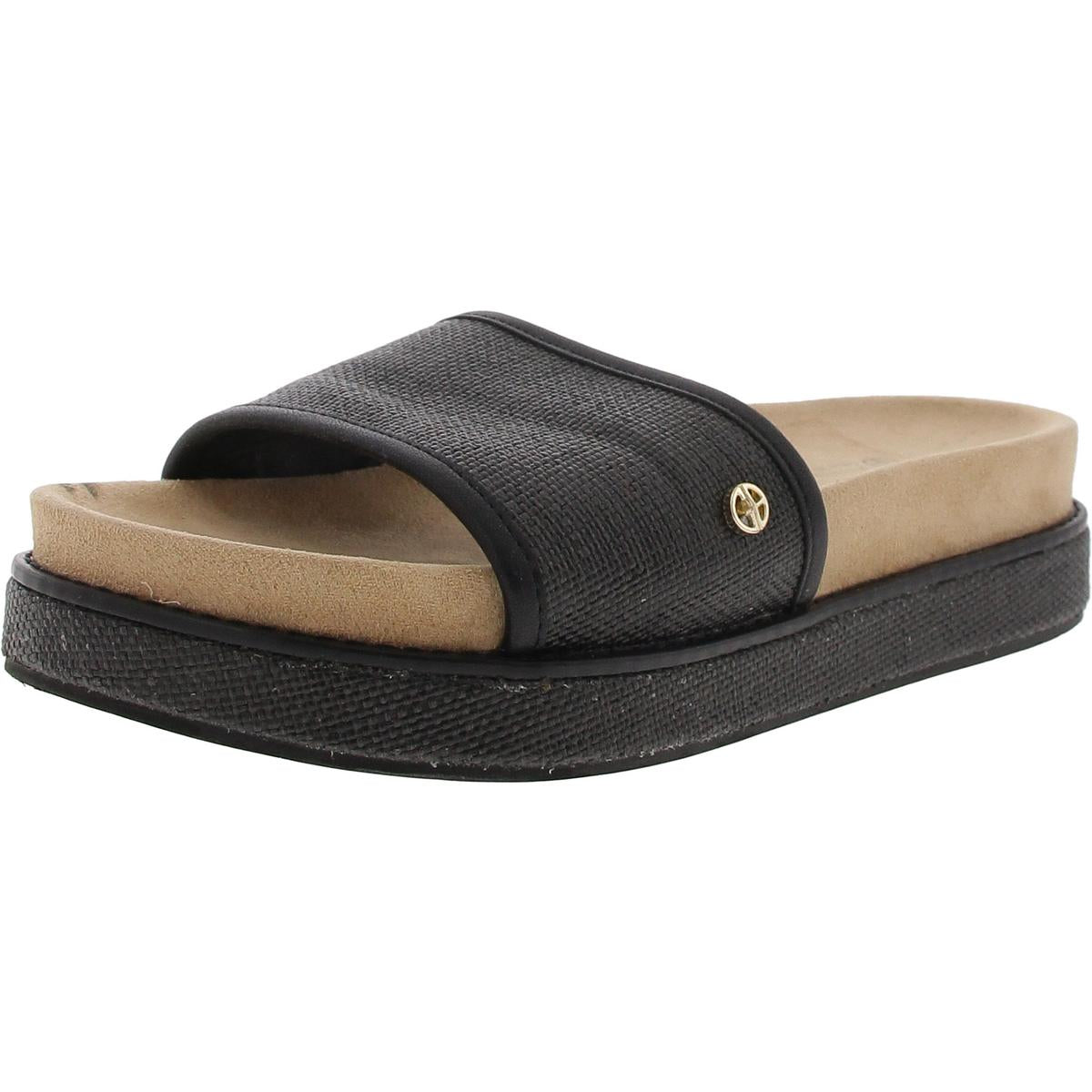 Slide-Sandalen aus Segeltuch mit Logo