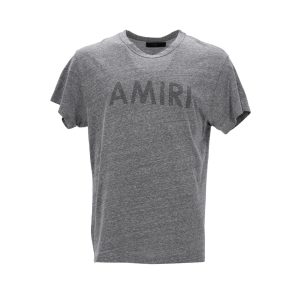 Amiri Logo T-Shirt aus grauer Baumwolle 7748698505276