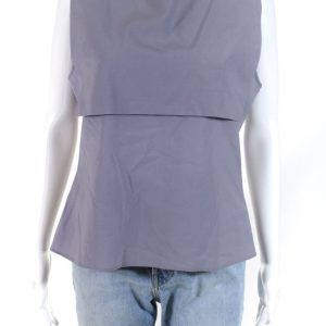 Givenchy Damen ärmellose Boot Hals boxy Top lila Wolle 7833288015932