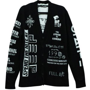 Kenzo House Reggae Strickjacke aus schwarzer Baumwolle 7703677304892