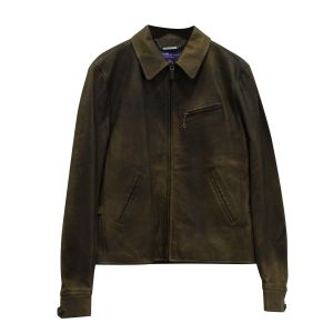 Ralph Lauren Zipped Jacke aus braunem Leder 7766566371388