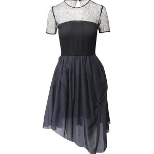 Proenza Schouler Mesh Top Kleid aus schwarzer Baumwolle