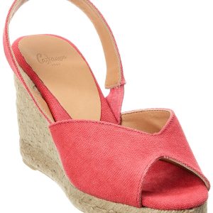 Castañer Brisa Canvas Slingback Wedge Sandale