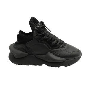 Y-3 Kaiwa Sneakers aus schwarzem Leder 7833193021500