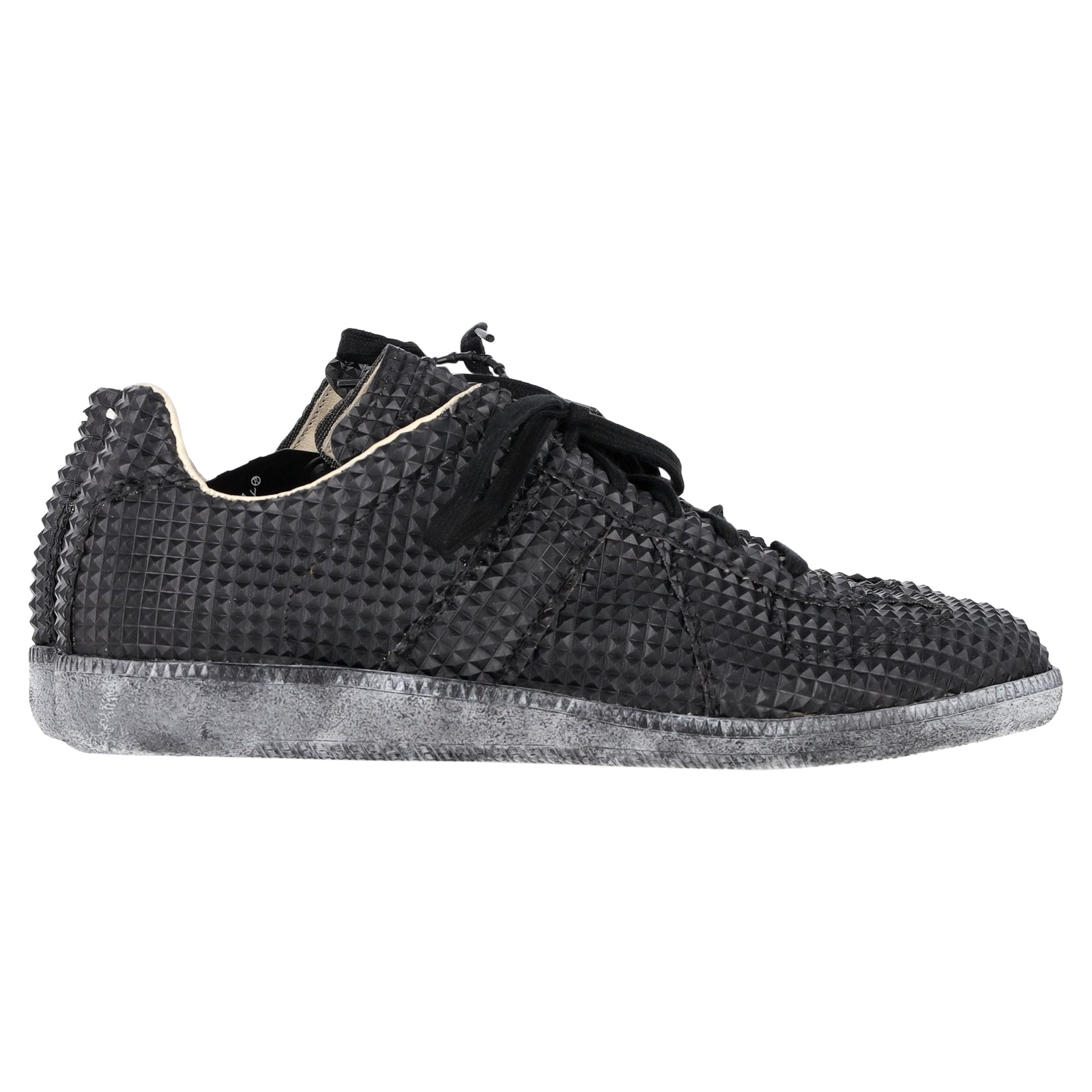 Maison Martin Margiela 22 Diamond Sneakers aus schwarzem Leder 7748725866556