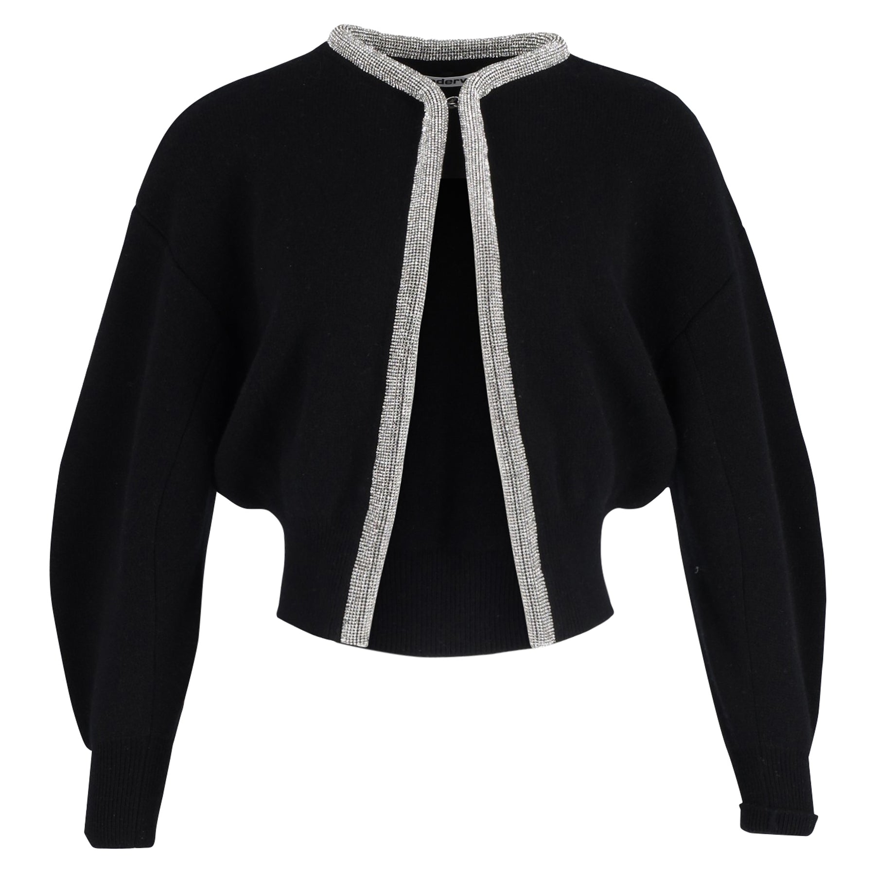 Alexander Wang Strickjacke aus schwarzer Wolle mit Kristallen