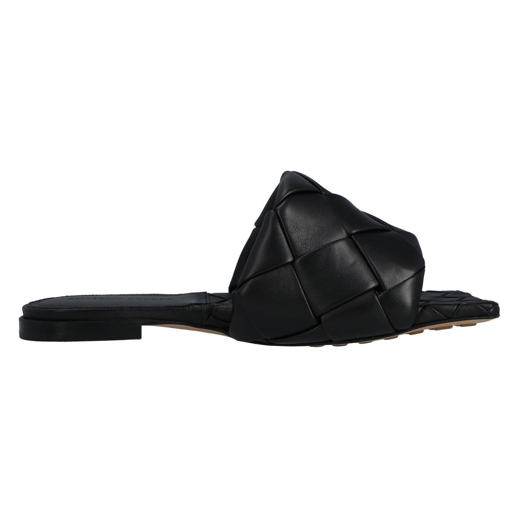 Bottega Veneta Lido Flat Sandale schwarz 7748724555836