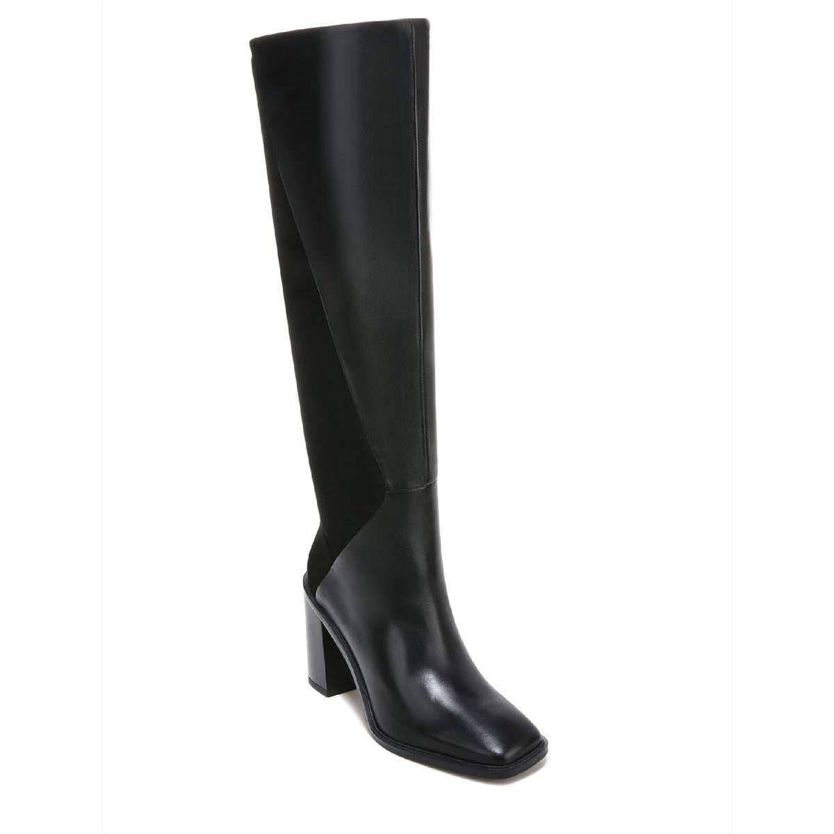 Stevie Leder-Kniestiefel mit eckiger Zehenpartie