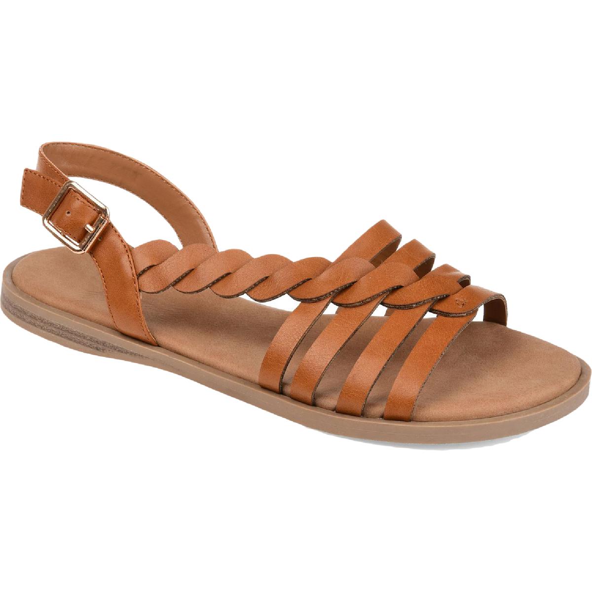 SOLAY Kunstleder mit Fersenriemen flache Sandalen