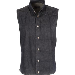 Dsquared2 Buttoned Vest in Marineblaue Baumwolle 7748721639484