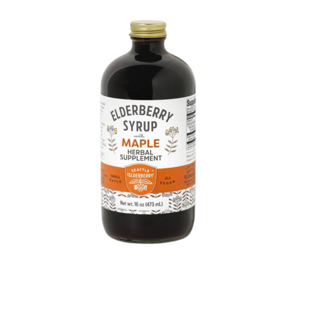 Seattle Elderberry Sirup mit Ahornflaschen – 6 x – 16oz