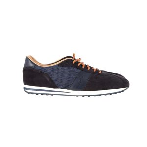 Tod’s Schnür-Low-Top-Sneaker aus marineblauem Wildleder
