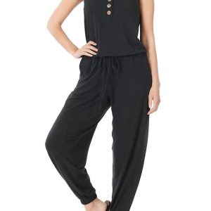 Ärmelloser Jogger-Overall in Schwarz 7732527267900