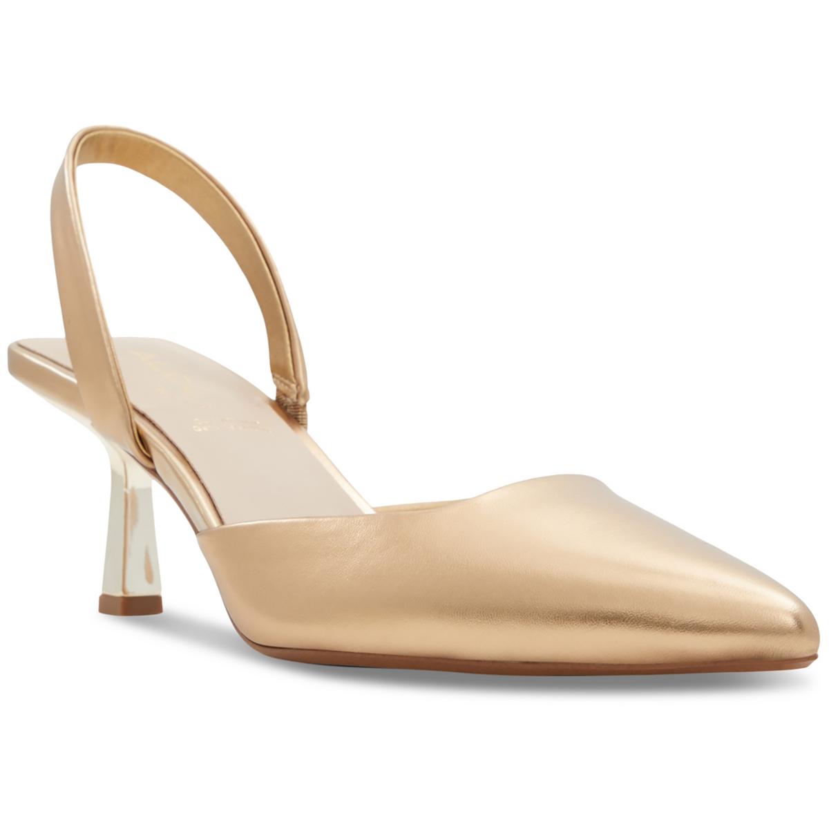 BASANTI Metallische Pumps mit Fersenriemen Absatz