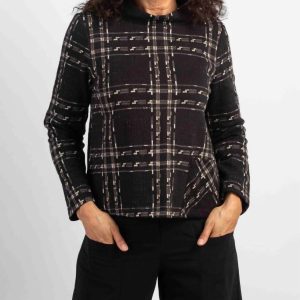 Baumwoll-Lux-Speckle Strickpullover Stil in plaid