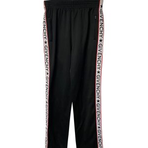 Givenchy Logo Tape Track Hose aus schwarzem Polyester 7766499655740