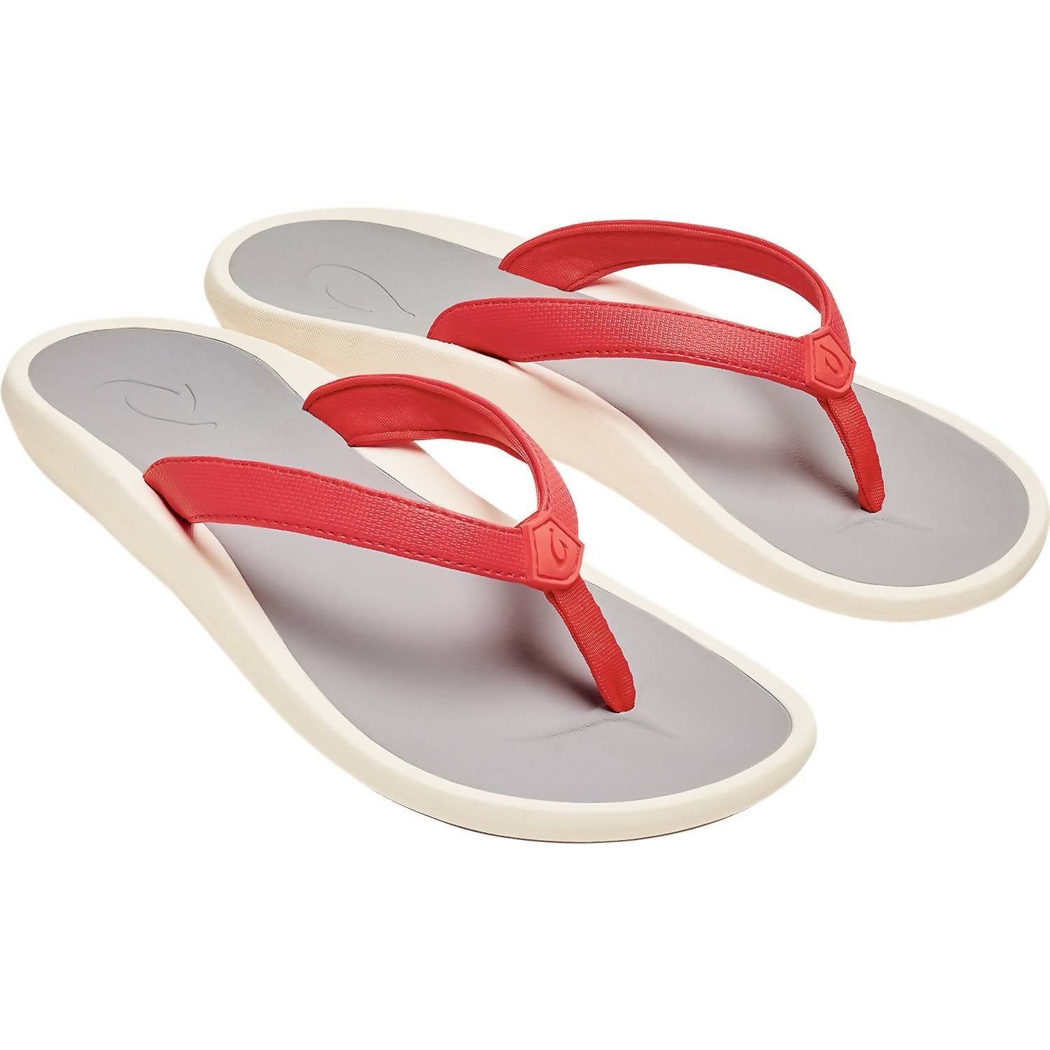 Pi’oe-Sandalen für Damen in Hot Coral/Nebelgrau