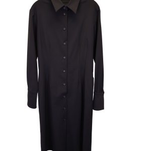 Joseph Midi Hemd Kleid aus schwarzer Wolle 7748676354108