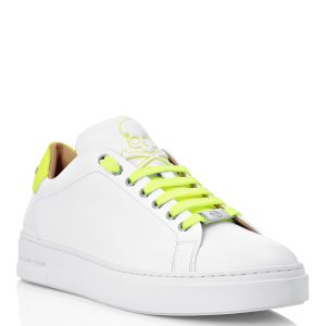 Leder-Lo-Top Sneakers Totenkopf und Plein