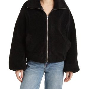 Holen Sie sich eine gemütliche Teddyjacke in Schwarz