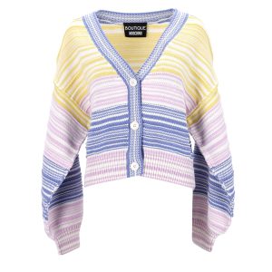 Boutique Moschino Stripe Strickjacke aus mehrfarbiger Baumwolle 7766492315708