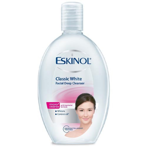 Eskinol – Classic Glow – Facial Deep Reinigungsmittel – Mikroreinigung – antibakterielle Formel – Whitens / Controls Öl – 225 ml