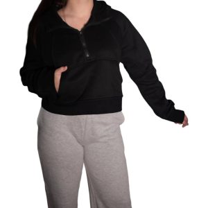 That One I Wanted Cropped Kapuzenpullover in schwarz