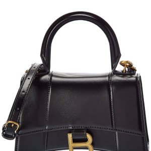 Balenciaga Hourglass XS Leder-Umhängetasche mit Tragegriff