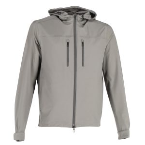 Loro Piana Storm System Kapuzen-RV-Jacke aus grauem Polyurethan