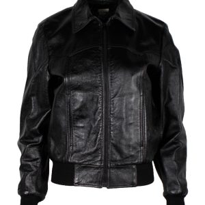 Celine Blouson Jacke aus schwarzem Lammfell Leder 7748705124412