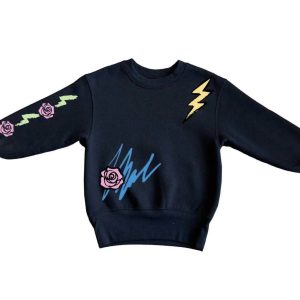 Kinder-Steine Crew Sweatshirt in Jet schwarz 7670808739900