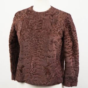 Brunello Cucinelli Bole Astrakhan Fur Biker Jacke – braun