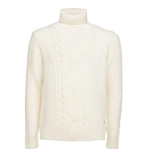 Cable Turtleneck Pullover in Elfenbein