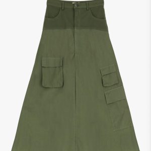 Damen Fracht Maxi Rock im Militär